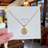 Women's Titanium Steel Moon And Rabbit Pendant Necklace With Mixed Gem Inlay And Electroplating Cartoon Animal Style