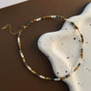 Women's Titanium Steel Natural Stone Beaded Handmade Geometric Retro Light Luxury Style Necklace
