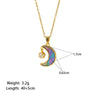Women's Titanium Steel Necklace With Abalone Shellfish Noodles Star Moon Pendant Light Luxury Style Electroplated Copper Pendant Cross Chain