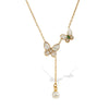 Women's 316L Stainless Steel Necklace With Butterfly Tassel Pearl Electroplated Allmatch Regular Chain Style