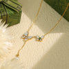 Women's 316L Stainless Steel Necklace With Butterfly Tassel Pearl Electroplated Allmatch Regular Chain Style