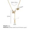 Women's 316L Stainless Steel Necklace With Butterfly Tassel Pearl Electroplated Allmatch Regular Chain Style