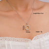 Women's Titanium Steel Necklace With Colorful Zircon Donut Pendant Copper Electroplating Geometric Pattern Light Luxury Style