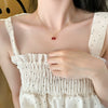 Women's Titanium Steel Necklace With Copper Pendant Geometric Pattern And Diamond Treatment Cherry Design Cross Chain