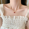 Women's Titanium Steel Necklace With Copper Pendant Geometric Pattern And Diamond Treatment Cherry Design Cross Chain