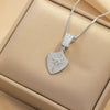 Women's Titanium Steel Necklace With Shield Love Design And Diamond Treatment Box Chain Style