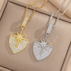 Women's Titanium Steel Necklace With Shield Love Design And Diamond Treatment Box Chain Style