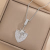 Women's Titanium Steel Necklace With Shield Love Design And Diamond Treatment Box Chain Style