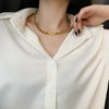 Women's Titanium Steel Nonfading Cuban Chain Necklace With Geometric Design And Hiphop Style