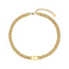 Women's Titanium Steel Nonfading Cuban Chain Necklace With Geometric Design And Hiphop Style