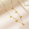 Women's Titanium Steel Ocean Life Starfish Shell Jewelry Set With 18K Gold Plated Electroplating And O Chain