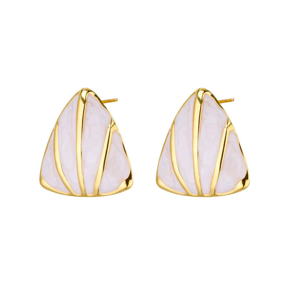 Women's Titanium Steel Oil Dripping Irregular Geometric Triangular Earrings