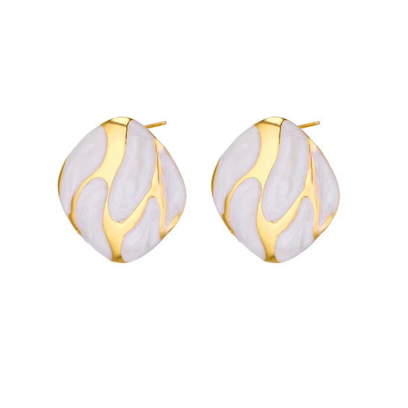 Women's Titanium Steel Oil Dripping Irregular Geometric Triangular Earrings