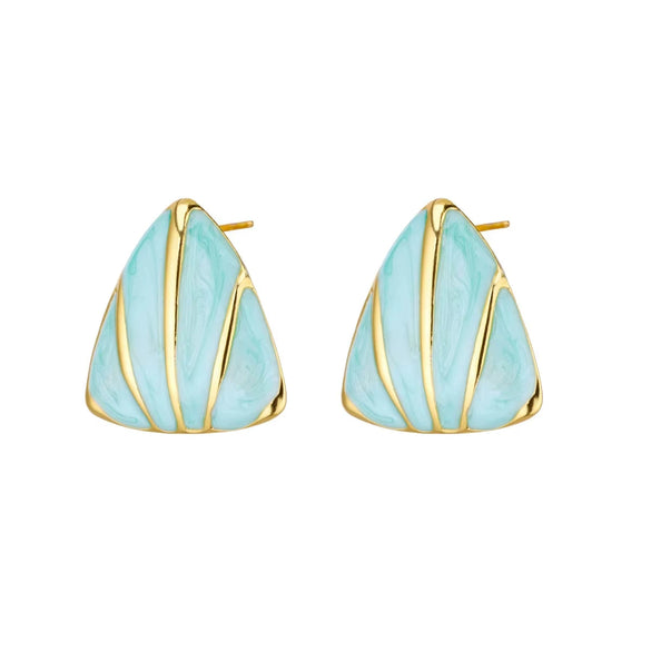 Women's Titanium Steel Oil Dripping Irregular Geometric Triangular Earrings