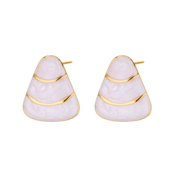 Women's Titanium Steel Oil Dripping Irregular Geometric Triangular Earrings