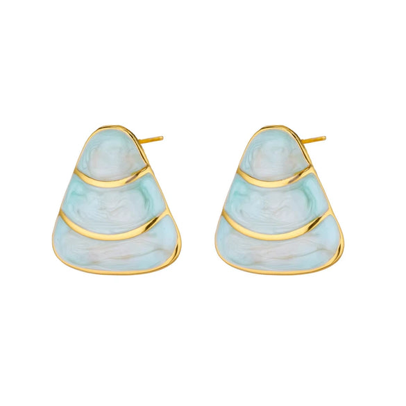 Women's Titanium Steel Oil Dripping Irregular Geometric Triangular Earrings