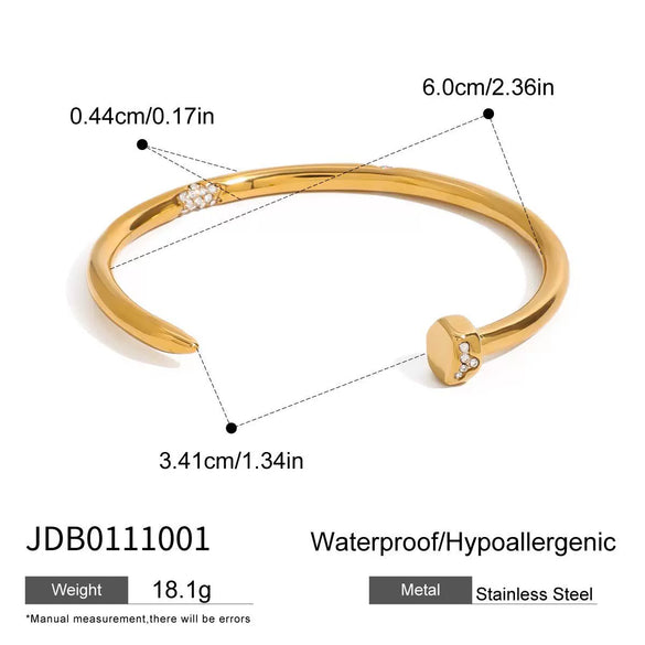 Women's Titanium Steel Open Bracelet With Geometric Style And Electroplating Treatment