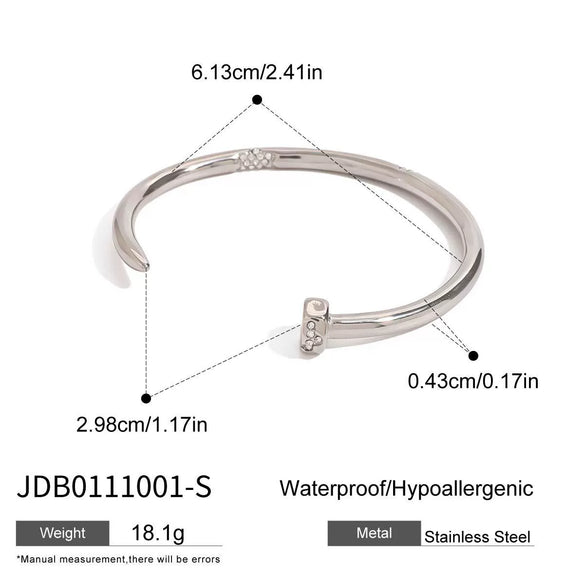 Women's Titanium Steel Open Bracelet With Geometric Style And Electroplating Treatment