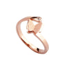 Women's Titanium Steel Open Frosted Butterfly Ring With Rose Gold Electroplated And Geometric Design
