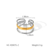 Women's Titanium Steel Open Ring With Geometric Design And Electroplating Process