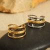 Women's Titanium Steel Open Ring With Geometric Design And Electroplating Process