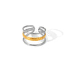 Women's Titanium Steel Open Ring With Geometric Design And Electroplating Process