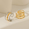 Women's Titanium Steel Open Ring With Geometric Design And Electroplating Process