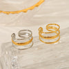 Women's Titanium Steel Open Ring With Geometric Design And Electroplating Process