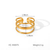 Women's Titanium Steel Open Ring With Geometric Design And Electroplating Process