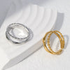 Women's Titanium Steel Open Ring With Rhombus Design Light Luxury Geometric Electroplated Style