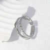 Women's Titanium Steel Open Ring With Rhombus Design Light Luxury Geometric Electroplated Style