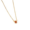 Women's Titanium Steel Oval Red Zircon Pendant Necklace With O Shaped Chain Electroplated Geometric Clavicle Jewelry
