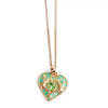 Women's Titanium Steel Peach Heart Love Drop Oil Necklace With Mixed Gemstone Inlay And Electroplating