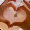 Women's Titanium Steel Peach Heart Love Drop Oil Necklace With Mixed Gemstone Inlay And Electroplating