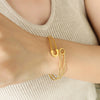Women's 316L Stainless Steel Pin Pattern Adjustable Finger Ring Jewelry With Electroplating