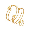 Women's 316L Stainless Steel Pin Pattern Adjustable Finger Ring Jewelry With Electroplating