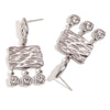 Women's Titanium Steel Plated 18K Gold Round Zircon Splicing Geometric Earrings
