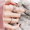 Women's Titanium Steel Rhombus Ring Rose Gold Electroplated Fashion Single Or Double Row Stone Inlaid Band