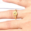 Women's Titanium Steel Ring With Geometric Design Light Luxury Style And Three Diamond Inlay Vacuum Plating