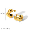 Women's Titanium Steel Semicircle Earrings With Geometric Style And Electroplating Process