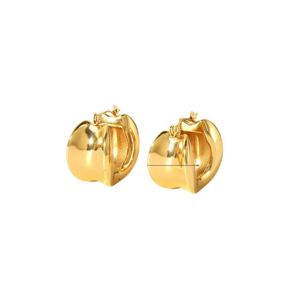 Women's Titanium Steel Semicircle Earrings With Geometric Style And Electroplating Process