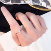 Women's Stainless Steel Six Claw Geometric Zircon Ring Rose Gold Electroplated Anti Fading Simulated Diamond Index Finger Ring