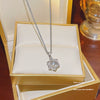 Women's Titanium Steel Sixpointed Star Pendant Necklace With Mixed Gem Inlay And Inlaid Zircon Fashion Cross Chain Style