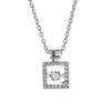 Women's Titanium Steel Smart Perfume Bottle Pendant Necklace With Mixed Gem Inlay And Geometric Design