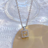 Women's Titanium Steel Smart Perfume Bottle Pendant Necklace With Mixed Gem Inlay And Geometric Design