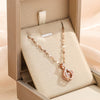 Women's Titanium Steel Smart Sachet Pendant Necklace With Mixed Gem Inlay And Geometric Styling Electroplated