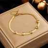 Women's Titanium Steel Snake Bone Chain Jewelry Bracelet With Diamondembedded Love Pattern And Electroplating Treatment