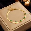 Women's Titanium Steel Snake Bone Chain Jewelry Bracelet With Diamondembedded Love Pattern And Electroplating Treatment