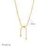Women's Titanium Steel Snake Bone Chain Pull Out Chain Bracelet And Necklace Set With Electroplating