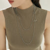 Women's Titanium Steel Snake Bone Ushaped Electroplated Stacked Clavicle Necklace